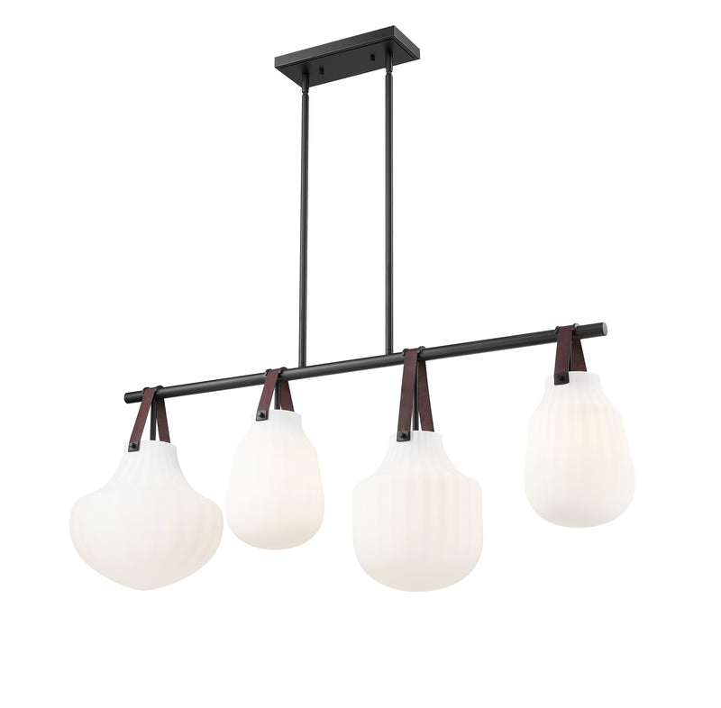 Newbury 4 Light 49.75" Pendant in Matte Black