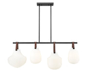 Newbury 4 Light 49.75" Pendant in Matte Black