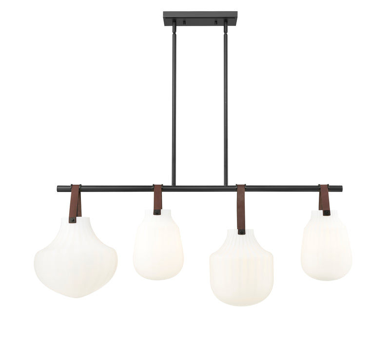 Newbury 4 Light 49.75" Pendant in Matte Black