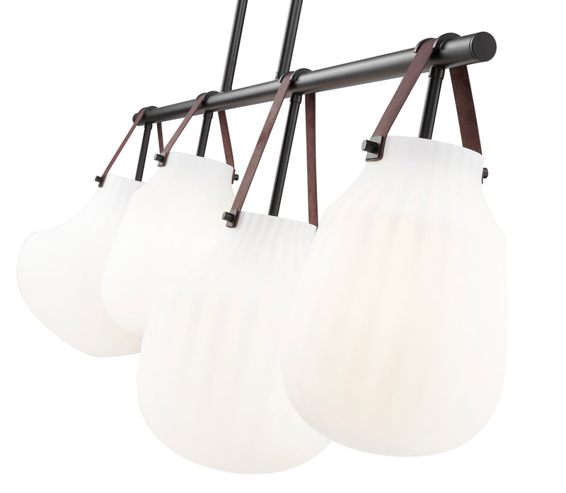 Newbury 4 Light 49.75" Pendant in Matte Black
