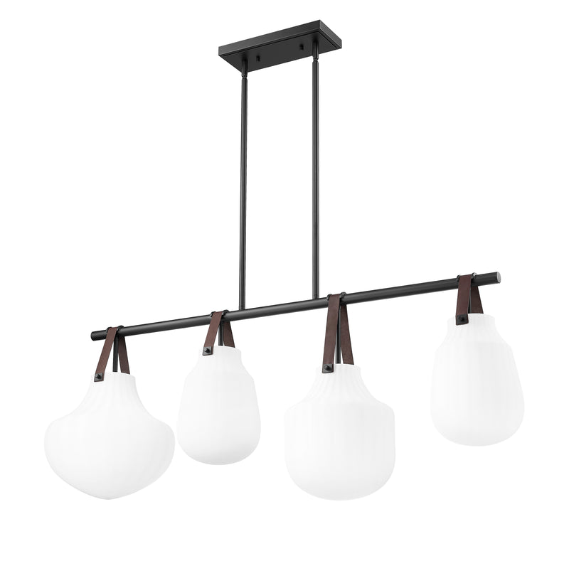 Newbury 4 Light 49.75" Pendant in Matte Black