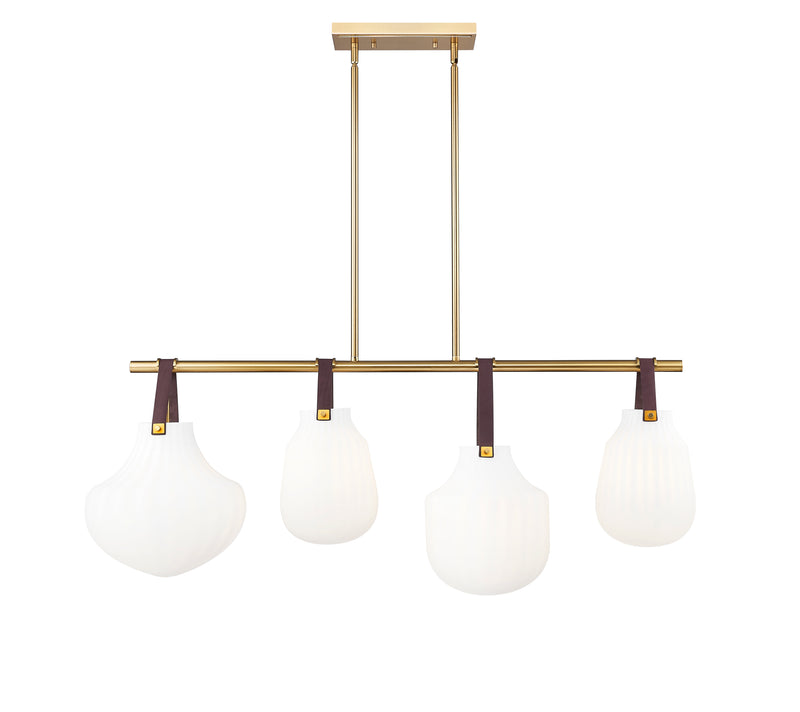Newbury 4 Light 49.75" Pendant in Modern Gold