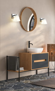 Annalise 1 Light 5" Wall Sconce in Chrome in a room setting