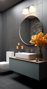 Annalise 2 Light 14" Vanity in Brushed Nickel in a room setting