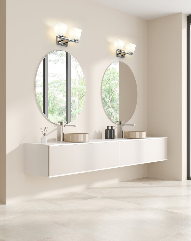 Annalise 2 Light 14" Vanity in Chrome in a room setting