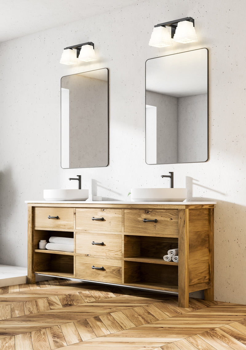 Annalise 2 Light 14" Vanity in Matte Black in a room setting