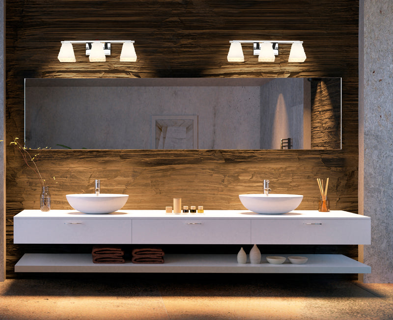 Annalise 3 Light 24" Vanity in Chrome in a room setting