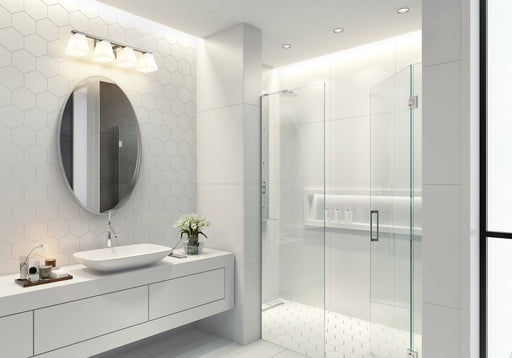 Annalise 4 Light 32" Vanity in Brushed Nickel in a room setting