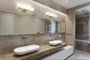 Annalise 4 Light 32" Vanity in Brushed Nickel in a room setting