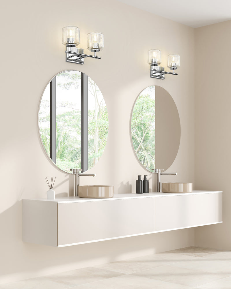 Landon 2 Light 14" Vanity in Chrome in a room setting