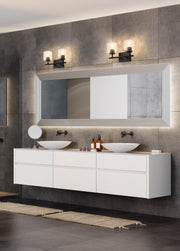 Landon 2 Light 14" Vanity in Matte Black in a room setting