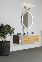 Landon 3 Light 24" Vanity in Chrome in a room setting