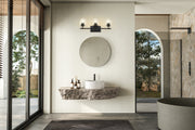Landon 3 Light 24" Vanity in Matte Black in a room setting