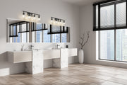 Landon 4 Light 32" Vanity in Matte Black in a room setting