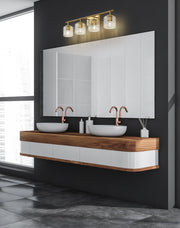 Landon 4 Light 32" Vanity in Modern Gold in a room setting
