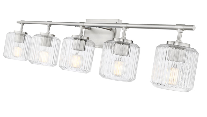 Landon 5 Light 42" Vanity in Brushed Nickel
