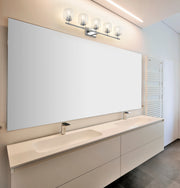 Landon 5 Light 42" Vanity in Chrome in a room setting