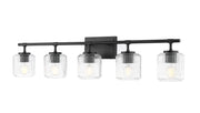 Landon 5 Light 42" Vanity in Matte Black