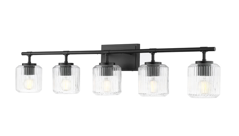 Landon 5 Light 42" Vanity in Matte Black