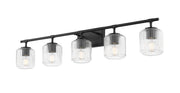 Landon 5 Light 42" Vanity in Matte Black