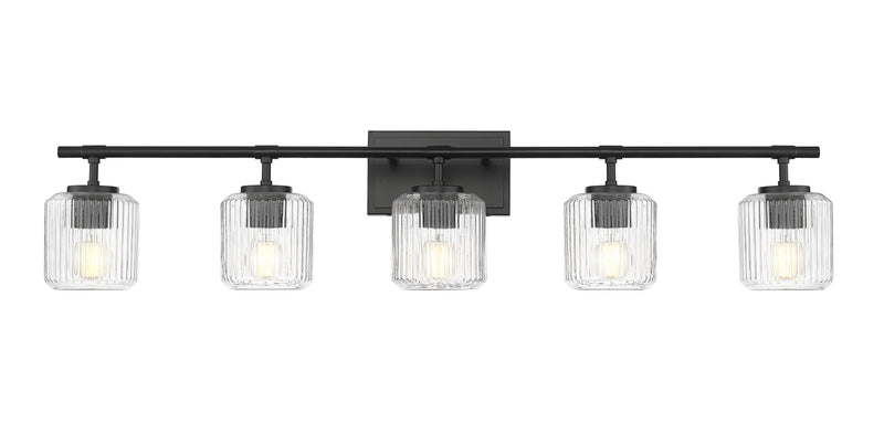 Landon 5 Light 42" Vanity in Matte Black