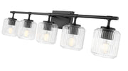 Landon 5 Light 42" Vanity in Matte Black