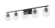 Landon 5 Light 42" Vanity in Matte Black