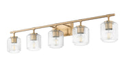 Landon 5 Light 42" Vanity in Modern Gold
