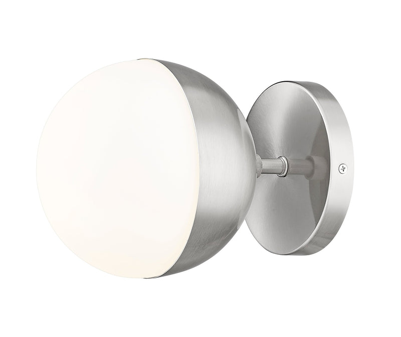 Realm Sphere 1 Light 6.25" Wall Sconce in Brushed Nickel