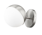 Realm Sphere 1 Light 6.25" Wall Sconce in Brushed Nickel
