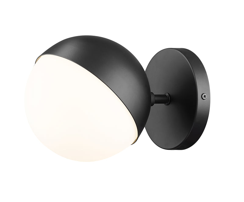 Realm Sphere 1 Light 6.25" Wall Sconce in Matte Black