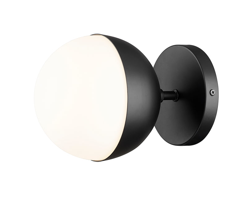 Realm Sphere 1 Light 6.25" Wall Sconce in Matte Black