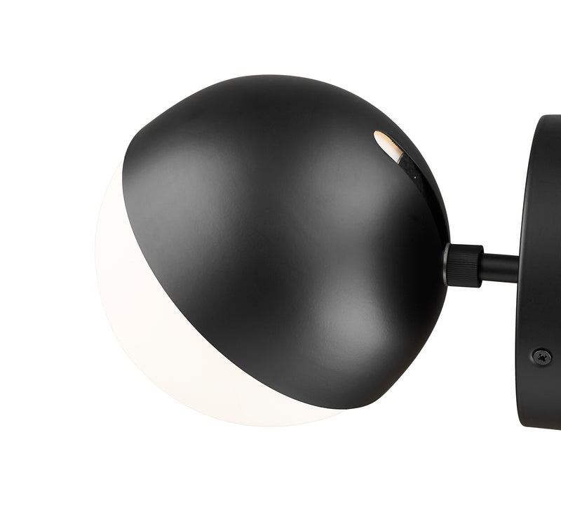 Realm Sphere 1 Light 6.25" Wall Sconce in Matte Black