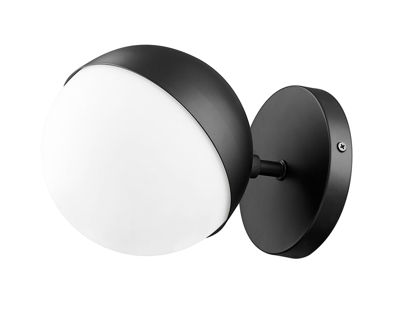 Realm Sphere 1 Light 6.25" Wall Sconce in Matte Black