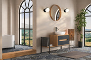 Realm Sphere 1 Light 6.25" Wall Sconce in Matte Black in a room setting