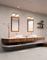 Realm Sphere 2 Light 16" Vanity in Brushed Nickel in a room setting