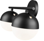 Realm Sphere 2 Light 16" Vanity in Matte Black