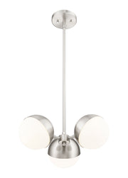 Realm Sphere 3 Light 17.25" Chandelier in Brushed Nickel