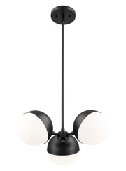 Realm Sphere 3 Light 17.25" Chandelier in Matte Black