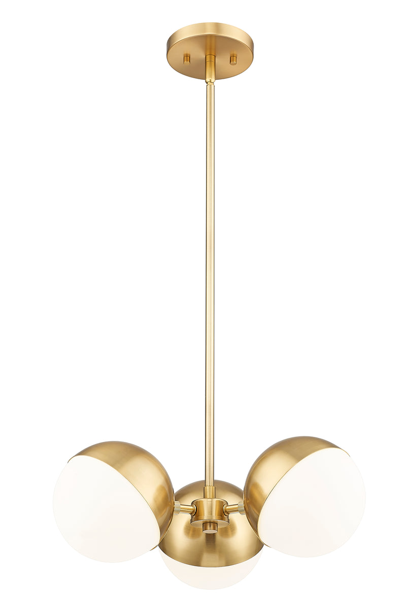 Realm Sphere 3 Light 17.25" Chandelier in Modern Gold