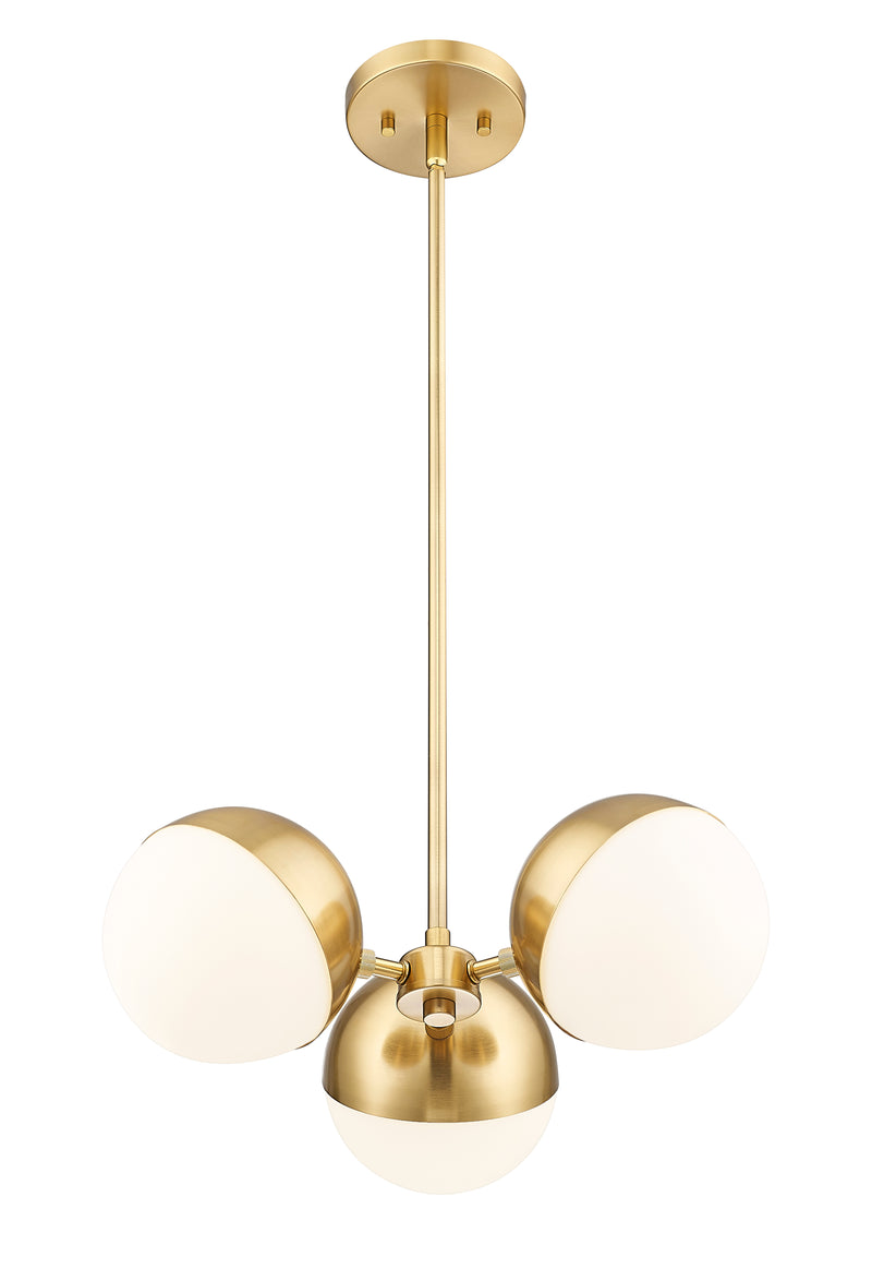 Realm Sphere 3 Light 17.25" Chandelier in Modern Gold