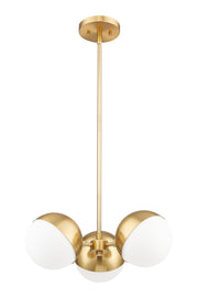 Realm Sphere 3 Light 17.25" Chandelier in Modern Gold