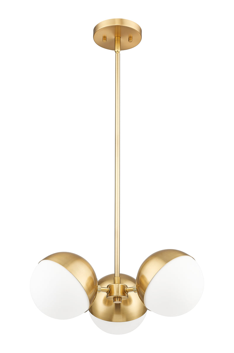 Realm Sphere 3 Light 17.25" Chandelier in Modern Gold