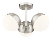 Realm Sphere 3 Light 17.25" Semi Flush Mount in Brushed Nickel