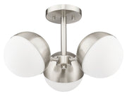 Realm Sphere 3 Light 17.25" Semi Flush Mount in Brushed Nickel