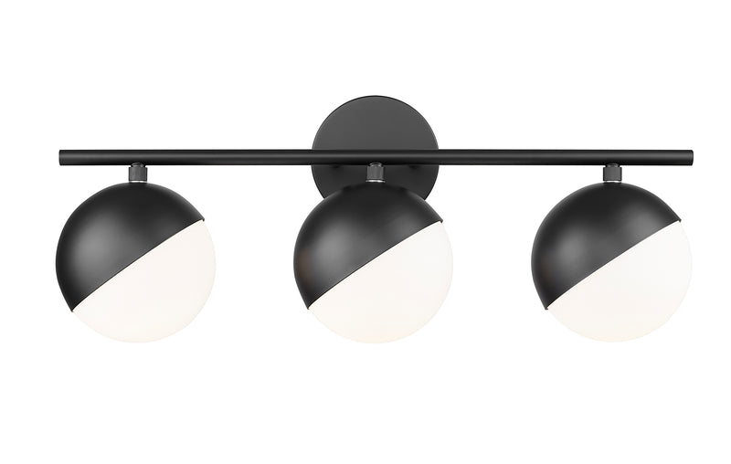 Realm Sphere 3 Light 24" Vanity in Matte Black
