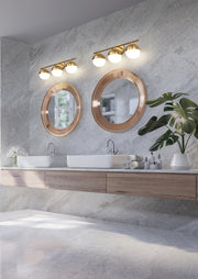 Realm Sphere 3 Light 24" Vanity in Modern Gold in a room setting