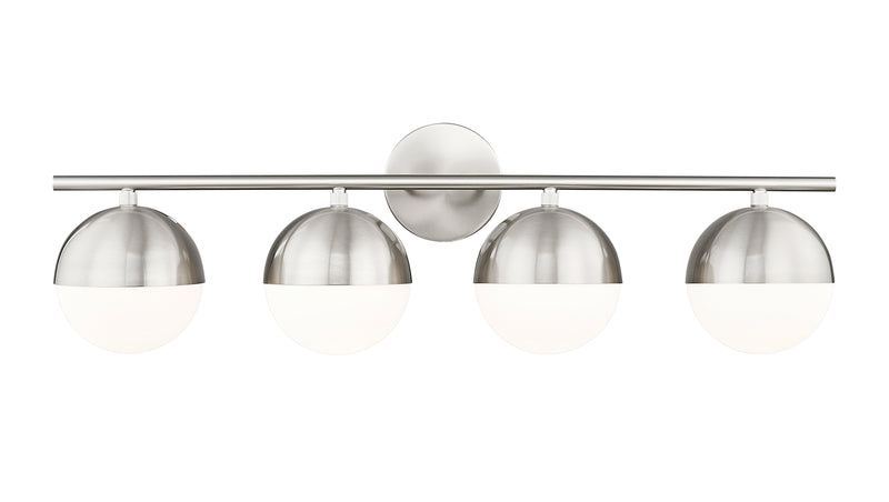 Realm Sphere 4 Light 32.25" Vanity in Brushed Nickel