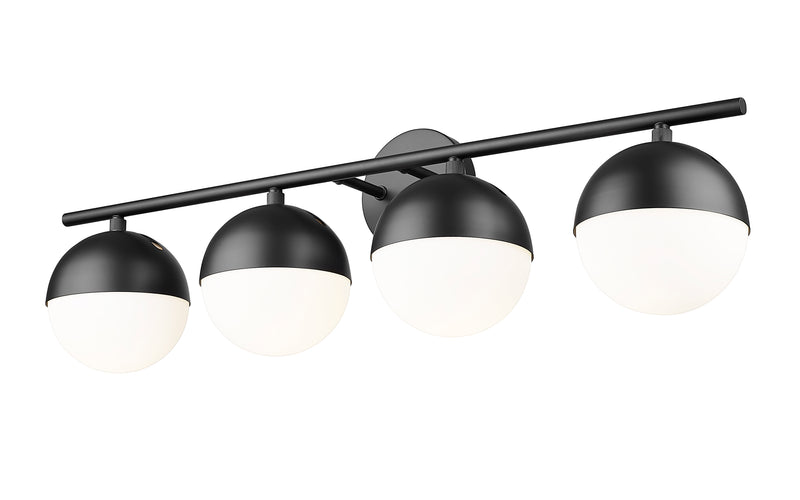 Realm Sphere 4 Light 32.25" Vanity in Matte Black