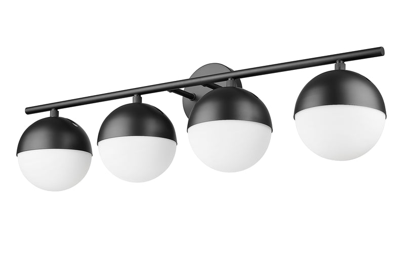 Realm Sphere 4 Light 32.25" Vanity in Matte Black